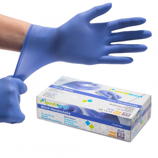 ΓΑΝΤΙΑ ΝΙΤΡΙΛΙΟΥ ΜΠΛΕ ΧΩΡΙΣ ΠΟΥΔΡΑ MEDITRAST